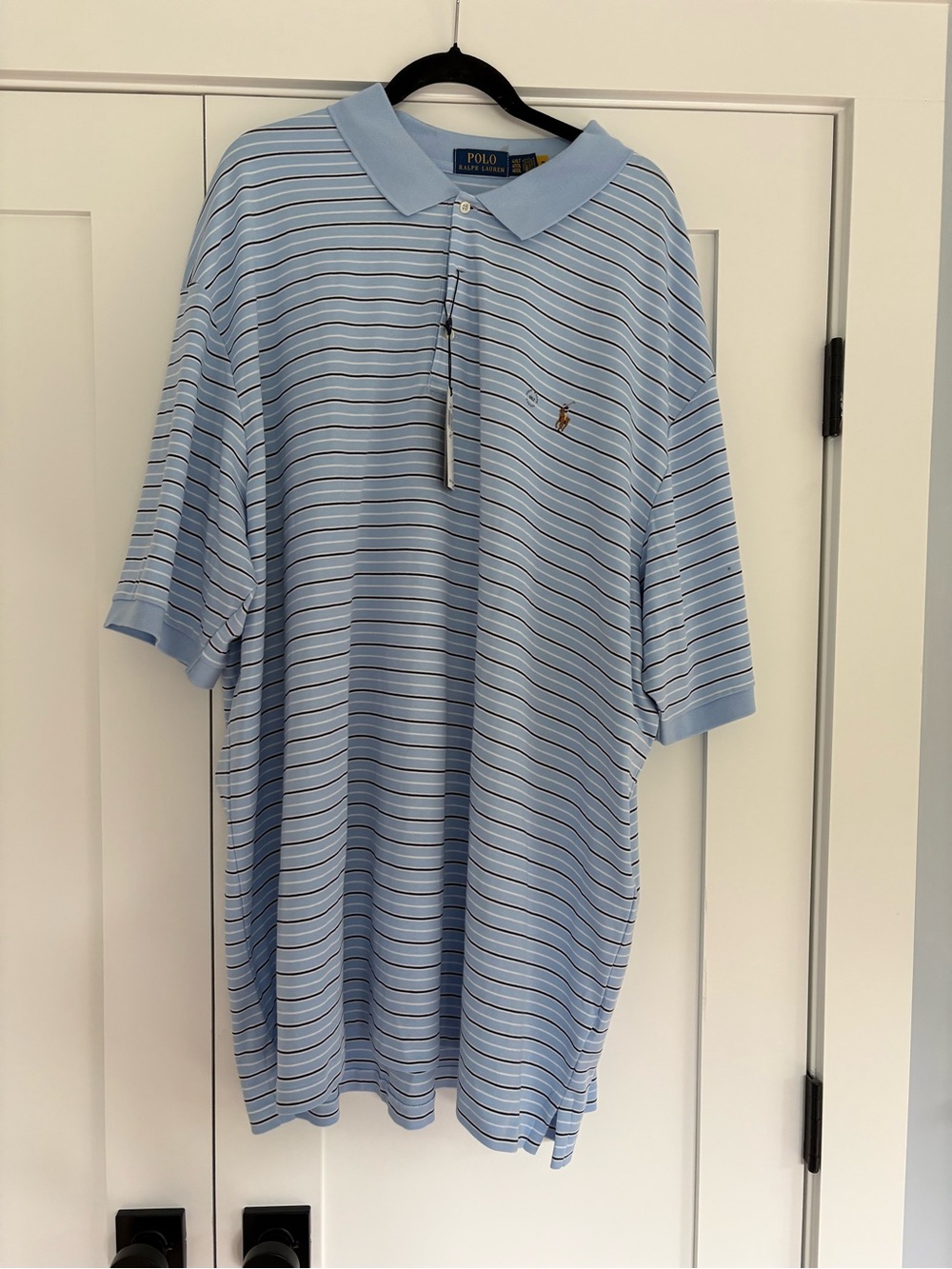 New Polo by Ralph Lauren Men’s Light Blue Striped Polo Shirt size 4XLT